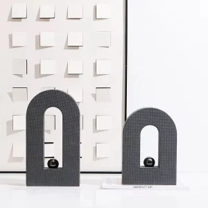 Black Arch Decor Piece with Floating Sphere Design - Two sizes