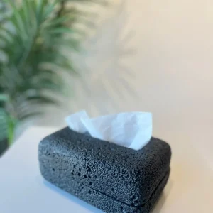 Black Stone-Texture Concrete Effect Tissue Box