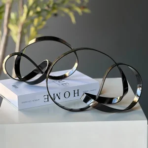 Black Metal Spiral Circular Decor Piece - Two sizes