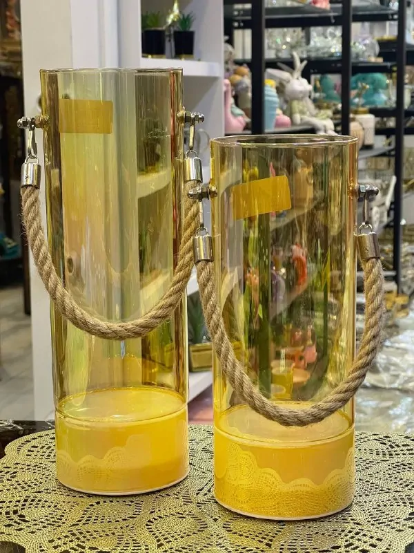 Mirano Glass Candle Holder with Rope