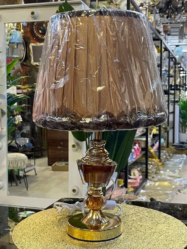 Modern Metal and Crystal Table Lamp