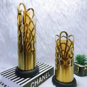 Artisan Gold & Amber Mirano Glass Vases