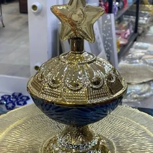 Metal and Mirano Glass Serving Bonbonniere