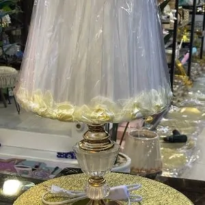 Metal and Crystal Table Lamp