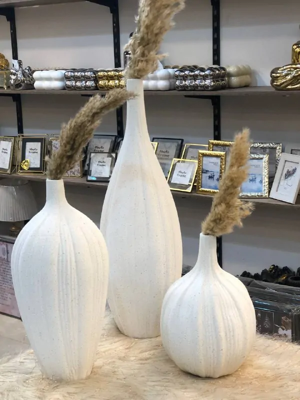 White Vase Set in Three Sizes