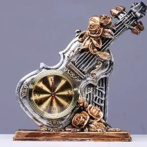 Antique Porcelain Violin Table Clock