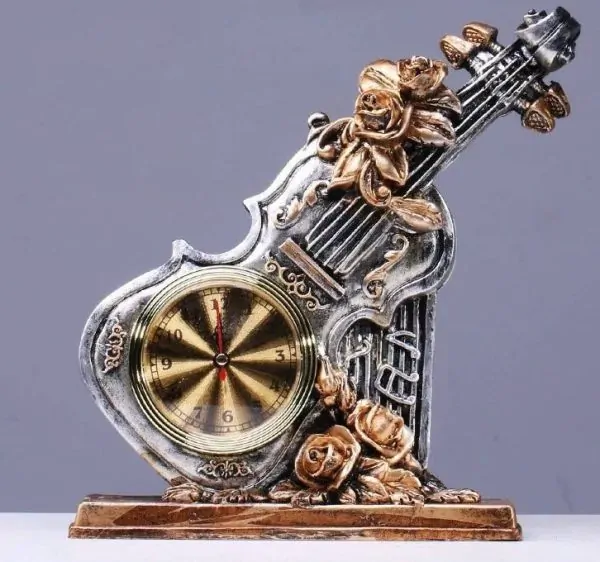 Antique Porcelain Violin Table Clock