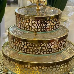 Gold Metal Freize Pattern Bonbonniere Set