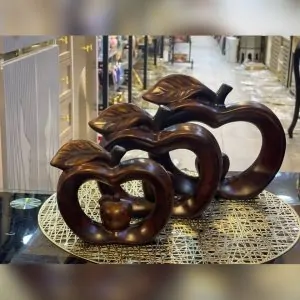 طقم تفاح ديكوري خشبي