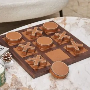 Luxury Leather Tic-Tac-Toe Decor