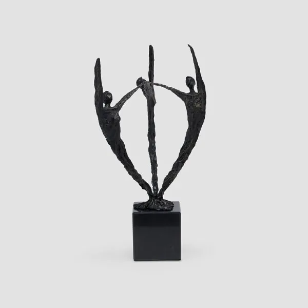 Abstract Decorative Statue with a Triple Design (Dark Bronze)