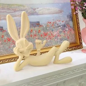 Playful Resin Rabbit Statue