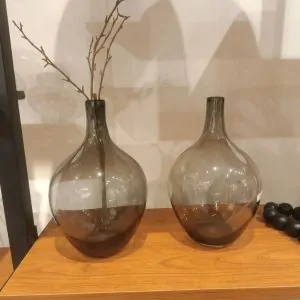 Smoky Gray Gradient Glass Bulb Vase (Light & Dark Gray)