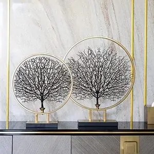 Luxury Gold Metal Round Tree Decor Piece - Two sizes