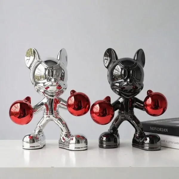 Mickey Mouse Statue with Boxing Gloves Design