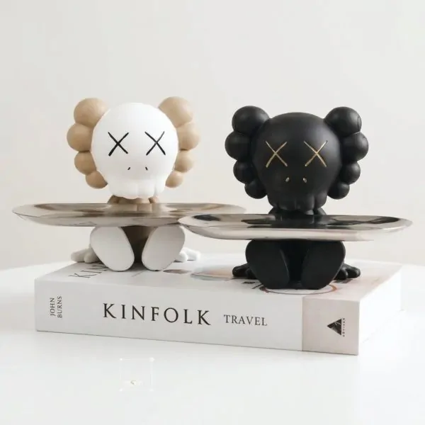 Kaws Figure Holding a Silver Tray Decor